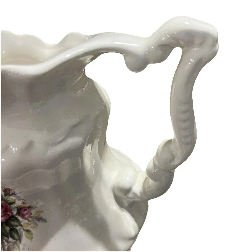 VB Athena California USA Ceramic Pitcher‎ Rose Transferware Pattern 11.5